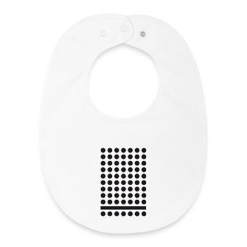 Monochrome Dot Grid Pattern - Baby Organic Bib - white - Front
