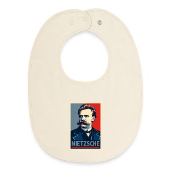 Nietzsche Pop Art Portrait - Bavoir bébé bio - écru doux - Devant