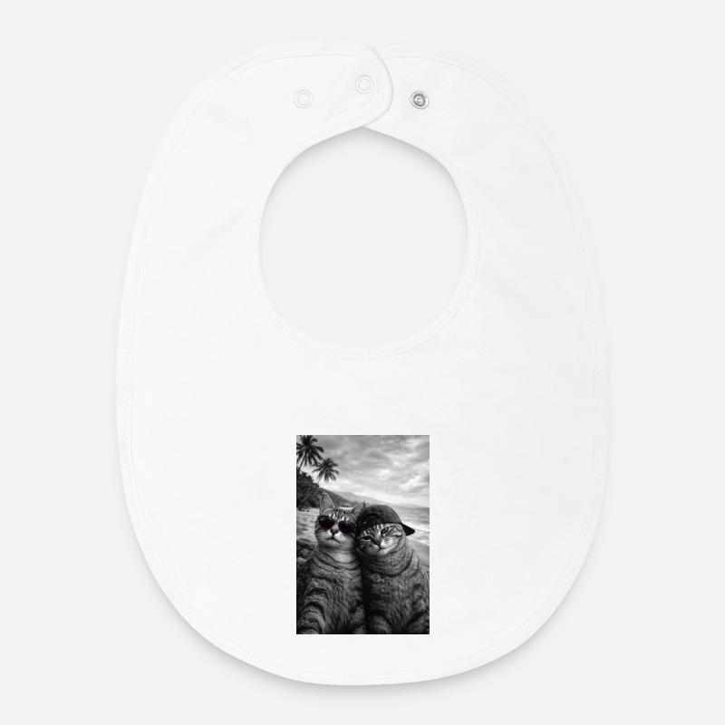Lunettes de soleil Cat Beach Duo - Bavoir bébé bio - blanc