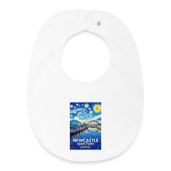 Newcastle Tyne Starry Sky Artwork - Baby Organic Bib - white - Front