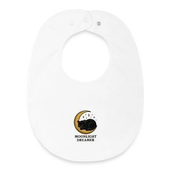 Moonlight Dreamer Cat - Baby Organic Bib - white - Front