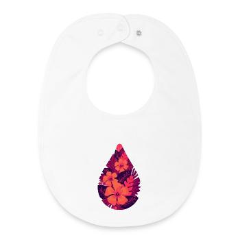 Feuilles de feu de la flore - Bavoir bébé bio - blanc - Devant