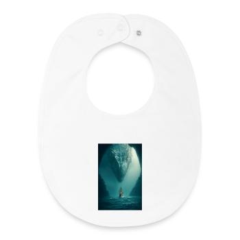 Dragon at Dusk Sea Giant Looms - Baby Organic Bib - white - Front