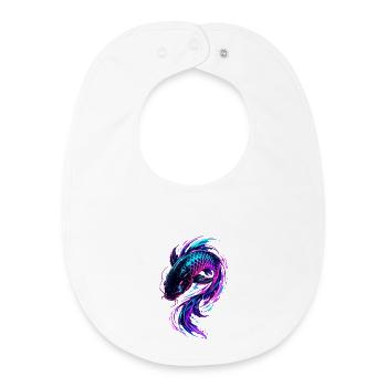 Flux de Koi Néon - Bavoir bébé bio - blanc - Devant