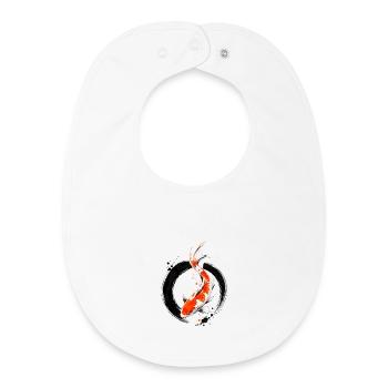 Zen Koi Ink Circle - Baby Organic Lätzchen - Weiß - Vorne