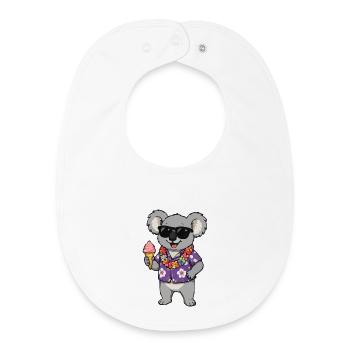 Koala Hawaii Eis - Baby Organic Bib - white - Front