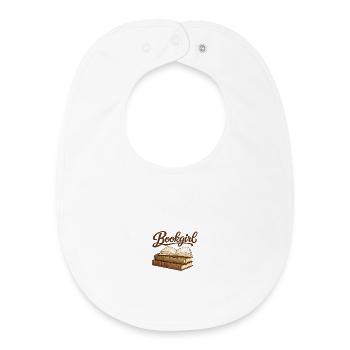 Motif de livre ouvert de la Bookgirl - Bavoir bébé bio - blanc - Devant