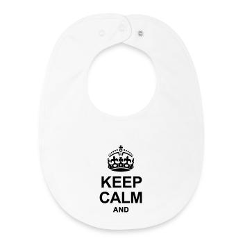 Keep Calm and write your text - Baby Organic Bib - white - Front