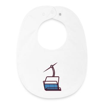 Abstract illustration of a cable car - Baby Organic Bib - white - Front