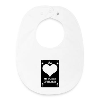 Playing card MY QUEEN OF HEARTS - Baby Organic Bib - white - Front