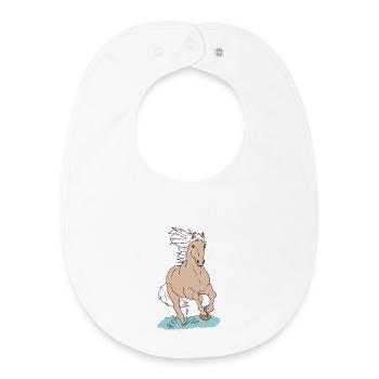Chevaux de cheval - Bavoir bébé bio - blanc - Devant