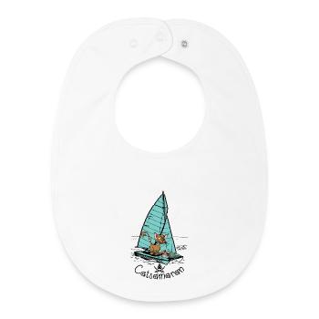 Catamaran Cat Boat - Bavoir bébé bio - blanc - Devant