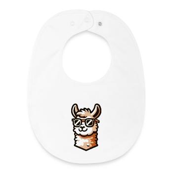Lama hipster : le compagnon de tendance - Bavoir bébé bio - blanc - Devant