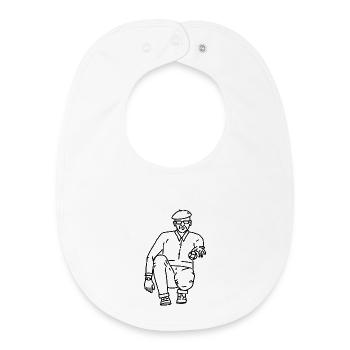 Petanque Spieler Linkshänder - Baby Organic Lätzchen - Weiß - Vorne