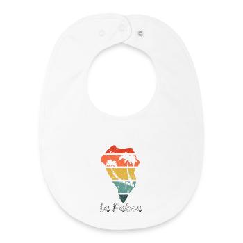 La Palma Outline Map Canary Islands Holidays vintage retro - Baby Organic Bib - white - Front