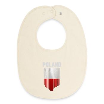 Drapeau de la Pologne, fierté polonaise - Bavoir bébé bio - écru doux - Devant