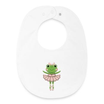 Grenouille de ballet en tutu rose - Bavoir bébé bio - blanc - Devant