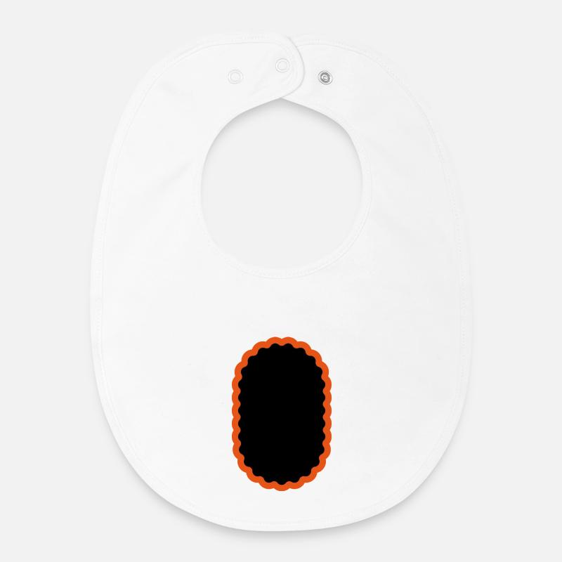 Bicycle patch oval, bicycle patch bike - Baby Organic Bib - white