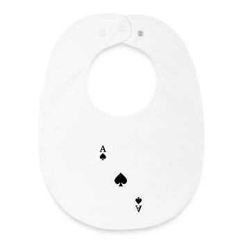 Contraste de cartes à jouer - As de pique - Bavoir bébé bio - blanc - Devant
