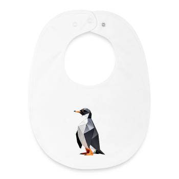 Polygon-Pinguin: Geometrische Eleganz - Baby Organic Lätzchen - Weiß - Vorne