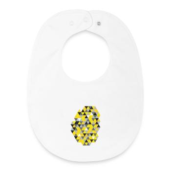 Geometrisches Triangelmuster Sunny Yellow  - Baby Organic Lätzchen - Weiß - Vorne