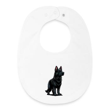 Schwarzer Schäferhund Schäferhundbesitzer  - Baby Organic Lätzchen - Weiß - Vorne