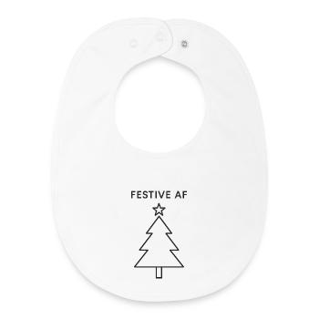 Minimalistischer Weihnachtsbaum - Baby Organic Lätzchen - Weiß - Vorne