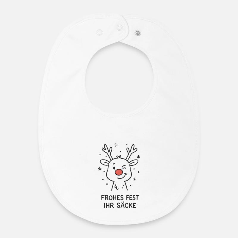 Joyeux Noël, espèce de renne à sacs - Bavoir bébé bio - blanc