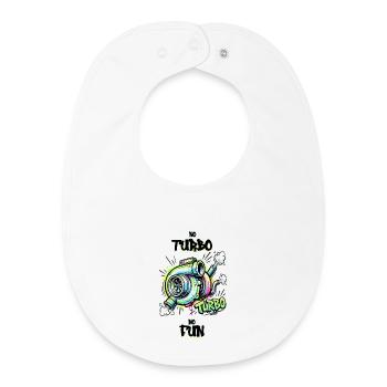 No Turbo No Fun - Baby Organic Lätzchen - Weiß - Vorne