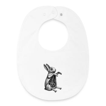 MECA RABBIT - black & white - Bavoir bébé bio - blanc - Devant