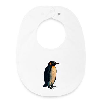 Penguin illustration with warm contrast - Baby Organic Bib - white - Front