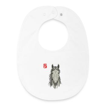 Horse Asian - Baby Organic Bib - white - Front