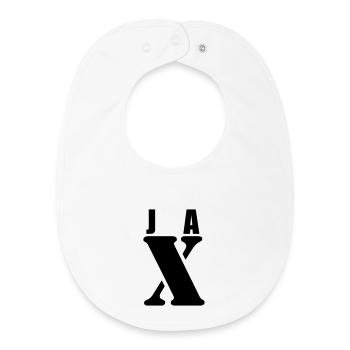 Jax – First Name Design | Minimal Typography - Baby Organic Lätzchen - Weiß - Vorne