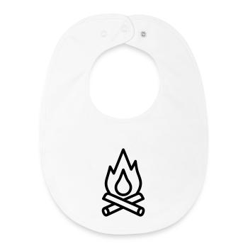 feu de camp - Bavoir bébé bio - blanc - Devant