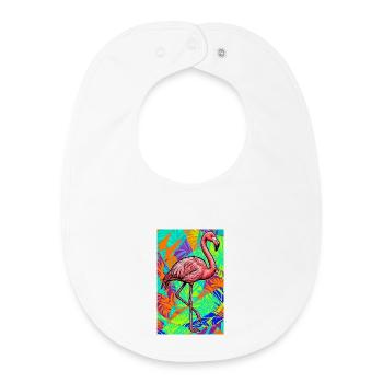 flamingo - Baby Organic Bib - white - Front
