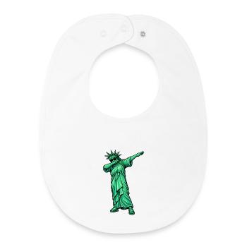 Dabbing Freiheitsstatue - Baby Organic Lätzchen - Weiß - Vorne
