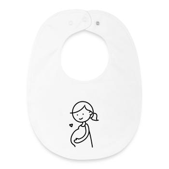 Zwangere vrouw - Baby Bio slabbetje - wit - Voor