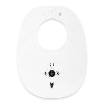 Lunar Sigil Circle of Arcane Geometry - Baby Organic Bib - white - Front