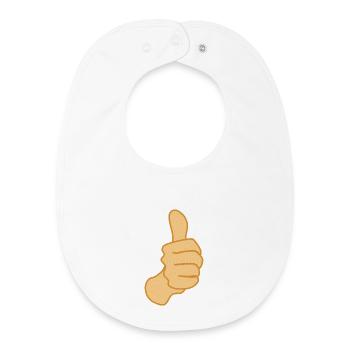 Pouce vers le haut Symbole Positif - Bavoir bébé bio - blanc - Devant