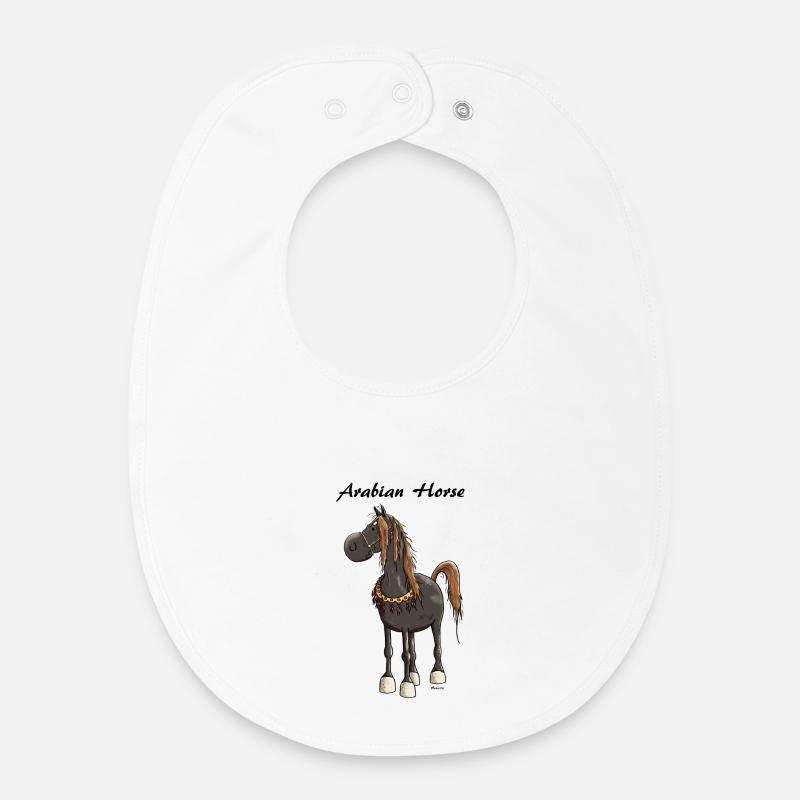 Cheval Arabe Mignon - Chevaux - Bavoir bébé bio - blanc
