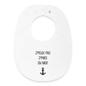 Marin / Marine / Bâteau / Ancre / Mer - Bavoir bébé bio - blanc - Devant
