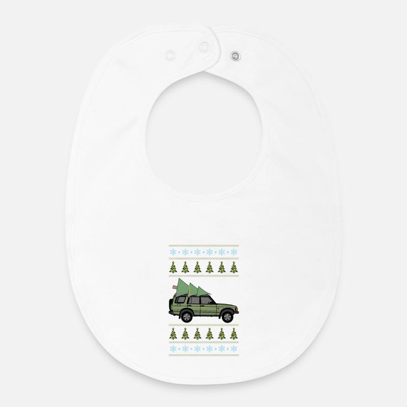 Découverte 2 Lumière de Noël verte - Bavoir bébé bio - blanc