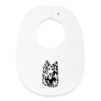 Groenendael head - Baby Organic Bib - white - Front