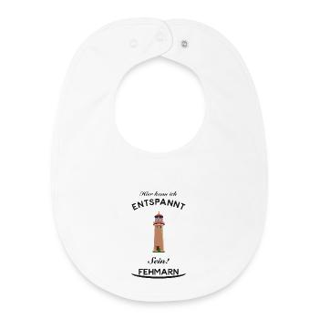 Urlaub und Entspannung auf Fehmarn, Zeichnung - Baby Organic Lätzchen - Weiß - Vorne