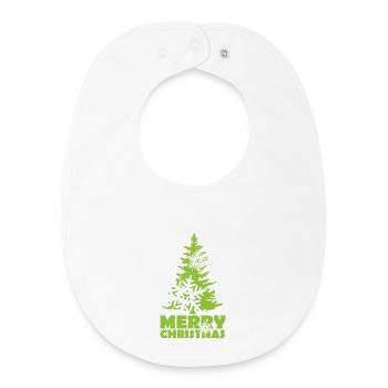 Weihnachten Tanne Weihnachtsbaum Schnee Flocke - Baby Organic Lätzchen - Weiß - Vorne