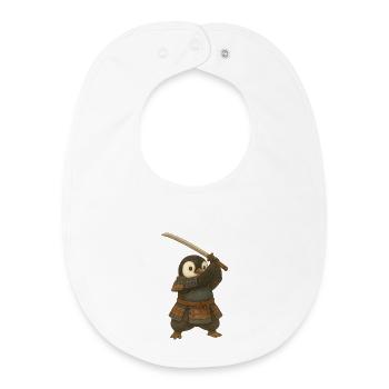 Pingouin, Samouraï, Katana, Épée, Arts martiaux, Japon - Bavoir bébé bio - blanc - Devant