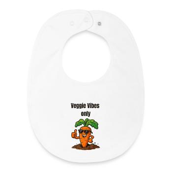 Veggie Vibes Carrot with Style Vegetable Illustrations - Baby Organic Bib - white - Front