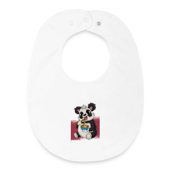 Panda Ramen Japanese Food - Baby Organic Bib - white - Front
