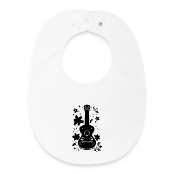 Ukulele Skizze - Baby Organic Lätzchen - Weiß - Vorne