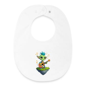 Green Goblin with Guitar - Baby Organic Bib - white - Front